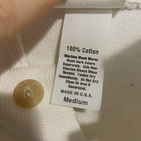 DIPORT USA Vintage La Jolla, Ca White 2-Button Up Cotton Sweatshirt Size Medium - Picture 5 of 5